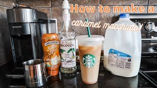 HOW TO MAKE A CARAMEL MACCHIATO AT HOME  Starbucks copycat  Danielle Murnaghan [upl. by Bocock902]