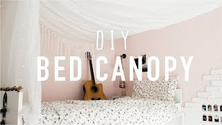 DIY BED CANOPY  Cheap amp Easy Tumblr aesthetic [upl. by Verlie615]