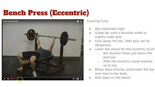 Triphasic Training Coaching Points Bench Press Eccentric [upl. by Leonore]