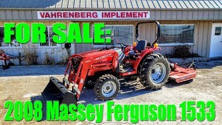 2008 Massey Ferguson 1533 Compact Tractor Loader amp Mower [upl. by Myrtia]