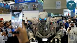 AMAZING King of Bahrain lands Dubai with his Robot Bodyguard [upl. by Zitella]