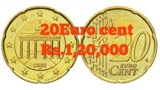 20 Euro Cent 2002 Rare and most valuable coin Value Rs120000 [upl. by Onairelav978]