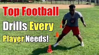 18 Football Drills Every Football Player Needs FULL WORKOUT [upl. by Llenrup]