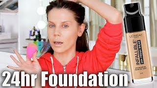 FULL DAY WEAR TEST  LOreal 24hr Foundation [upl. by Roydd]