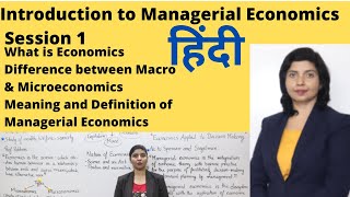 1  Introduction to managerial economics  Hindi [upl. by Anitnuahs]