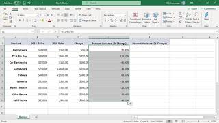 How to Calculate Percent Variance in Excel  Office 365 [upl. by Mathilda737]