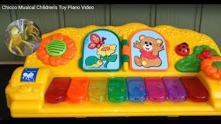 Chicco Musical Childrens Toy Piano Video [upl. by Rafferty]