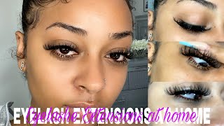 DIY LASH EXTENSIONS AT HOME  BEGINNER FRIENDLY  Assalaxx [upl. by Cymbre]