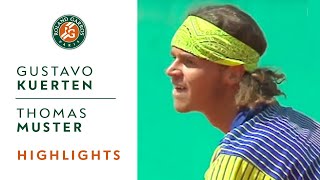 Gustavo Kuerten v Thomas Muster Highlights  Mens Round 3 I RolandGarros 1997 [upl. by Neyu]