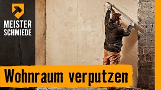 Wohnraum verputzen  HORNBACH Meisterschmiede [upl. by Somerville]