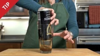 How to Pour the Perfect Guinness from a Can  CHOW Tip [upl. by Nwahsat]