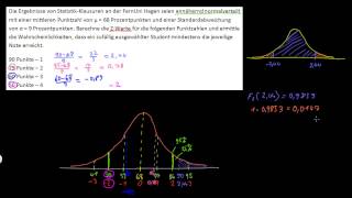 Statistik Normalverteilung ZWerte und Wahrscheinlichkeitstabellen  FernUni Hagen [upl. by Care]