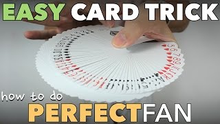 Easy Beginner Card Trick to Fan a Deck of Cards Perfectly  Thumb Fan Tutorial [upl. by Egdamlat]