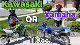 Kawasaki KLX110 vs Yamaha TTR110  Best Dirt Bike for kids 812 [upl. by Lombardo]