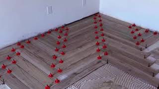 Herringbone Tile pattern 6x36 installation [upl. by Romola]