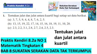 KSSM Matematik Tingkatan 4 Bab 8 praktis kendiri 82a no1 Sukatan Serakan Data tak Terkumpul SPM [upl. by Ahtiuqal]