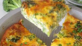 Crustless Broccoli Cheddar Quiche Recipe [upl. by Saenihp]