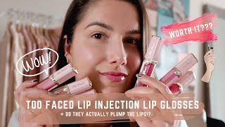 Too Faced Lip Injection Lip Gloss Review  adaatude [upl. by Enitsirk]