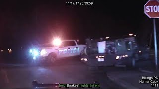 Dashboard video Billings police fatally shoot man following pursuit long version [upl. by Yevre]