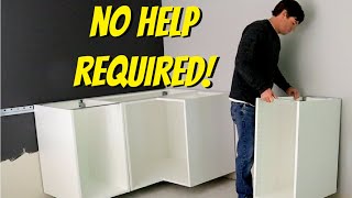 INSTALL AN IKEA KITCHEN  Part 2   Hanging the Cabinets [upl. by Resiak96]