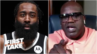 I’m not a ‘Yes Man’  Shaq responds to James Harden  First Take [upl. by Dulce291]