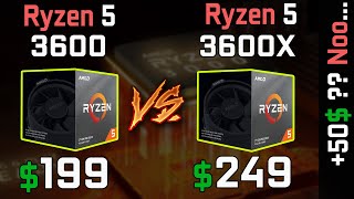 AMD Ryzen 5 3600 vs 3600X Gaming Benchmarks Comparison [upl. by Holna680]