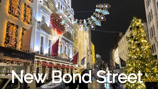 2023 London Christmas lights tour  New Bond Street [upl. by Nabatse]