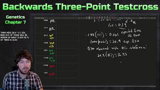 Backwards ThreePoint Testcross Example  Genetics [upl. by Segroeg]