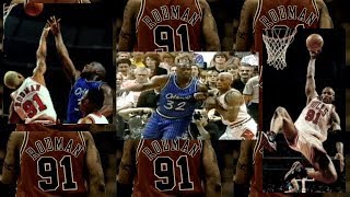 NBA《アメ本²話》ロッドマンのシャックに対するディフェンス ～ 1996年東区ファイナル第1戦より [upl. by Winebaum]