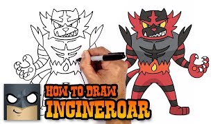 How to Draw Pokemon  Incineroar  Step by Step [upl. by Sidwell]