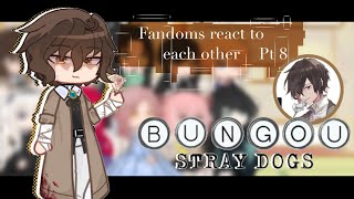 Fandoms react  Bungou Stray Dogs  Dazai Osamu 810 [upl. by Ahar]