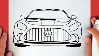 HOW TO DRAW A MERCEDES CAR [upl. by Daffy]