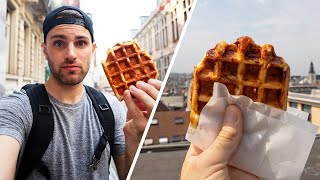 Finding the BEST WAFFLES in Brussels Belgium 🇧🇪 [upl. by Aihsetal]