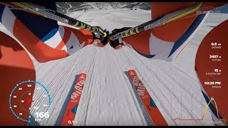 POV Speed Ski 167kph training in Vars  GoPro data overlays [upl. by Hteb]