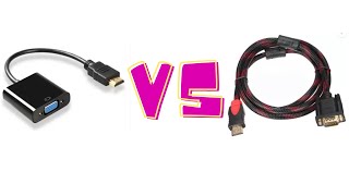 HDMI to VGA Cable VS Adapter  Dual monitor setup on Laptop [upl. by Chill]