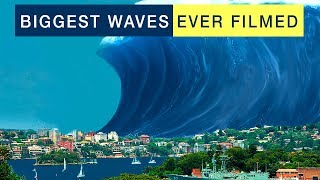 BIGGEST WAVES EVER FILMED TSUNAMI STORM SURF TYPHOON [upl. by Nallaf]