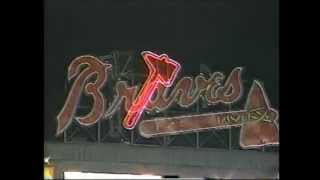 RARE Atlanta Braves Tomahawk Chop the Neon Tomahawk lights at Turner Field [upl. by Asabi6]