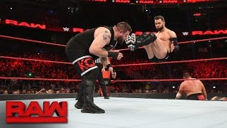 Seth Rollins amp Finn Balor vs Kevin Owens amp Samoa Joe Raw April 3 2017 [upl. by Remington]