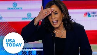 2020 Democratic debate Harris and Bidens heated exchange  USA TODAY [upl. by Arretal]