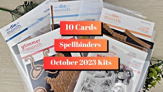 10 Cards Spellbinders October 2023 Kits [upl. by Reham]