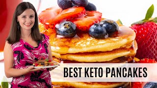 The BEST KETO PANCAKES Recipe Easy amp Super Fluffy [upl. by Deadman]