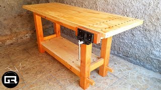 MESA DE TRABAJO PARA CARPINTERO  WOOD WORKBENCH BUILD [upl. by Atiuqrehs]