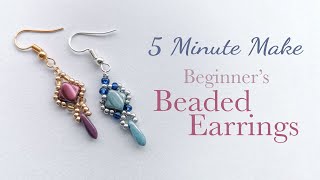 Beginners Beaded Earrings Tutorial  5 Minute Make [upl. by Alecia223]