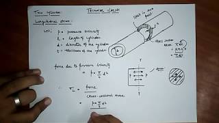 PRESSURE VESSEL THIN CYLINDER LONGITUDINAL STRESS [upl. by Lebazej124]