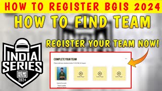 HOW TO FIND TEAM FOR BGIS 2024  HOW TO REGISTER BGIS 2024 [upl. by Yerroc]