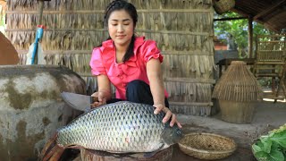 Countryside Life TV I cook 2 recipes with a big fish  Harvest vegetable around home for cooking [upl. by Oinoitna]