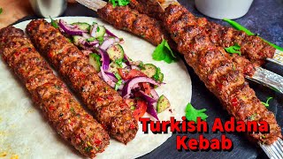 Homemade Turkish Adana Kebab Recipe  Adana Kebab With Homemade BBQ Skewers  Turkish Kebab [upl. by Hurst388]