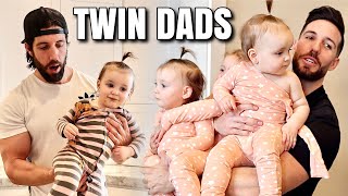 TWIN BROTHERS BECOME TWIN DADS TO TRIPLETS AT HOME FOR 24 HOURS [upl. by Ellerrehs]