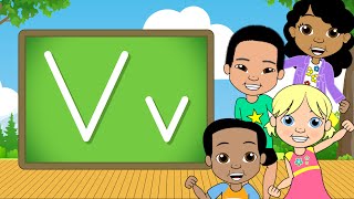 The Letter V  Alphabet AZ  Jack Hartmann Alphabet Song [upl. by Etnod311]