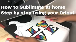 Sublimation Printing On Tshirt at Home Using Cricut Design Space  dye sublimation [upl. by Adiell]